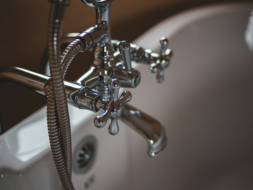 New faucet on a white sink